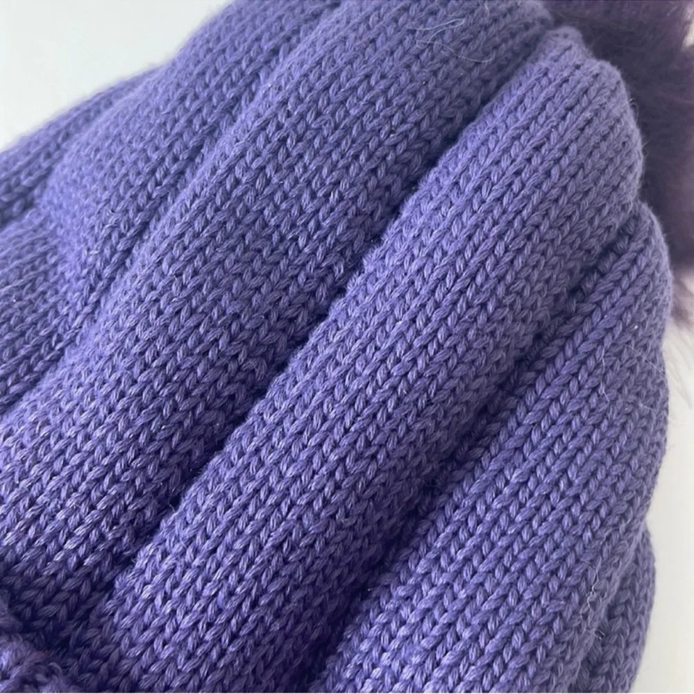 Under Armour UA Coldgear Infrared Around Town Beanie Hat with Pom Purple